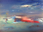 Sea Abstract - Blue and Red